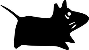 A small black illustrated mouse
